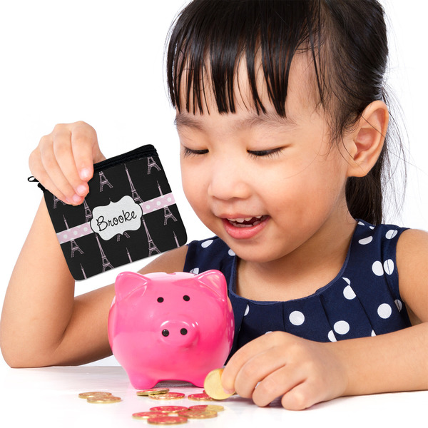 Black Eiffel Tower Rectangular Coin Purses - LIFESTYLE (child)