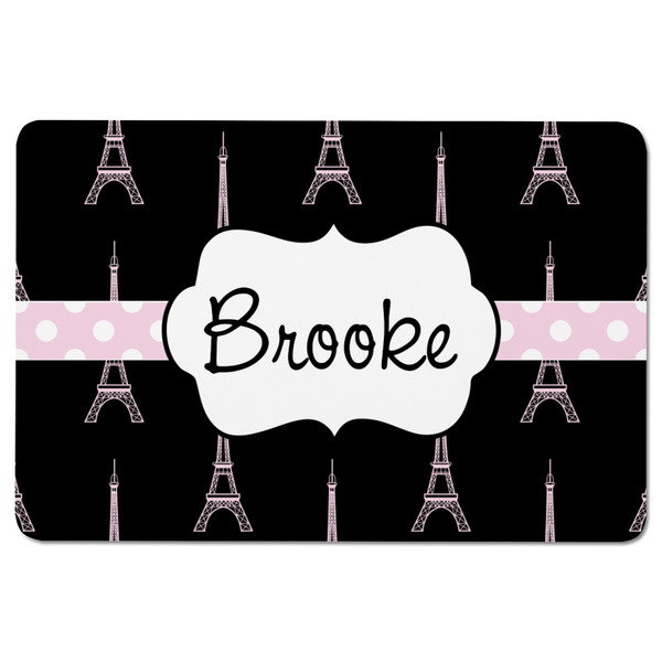 Black Eiffel Tower Rectangular Fridge Magnet - FRONT