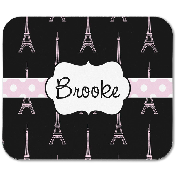 Black Eiffel Tower Rectangular Mouse Pad - APPROVAL