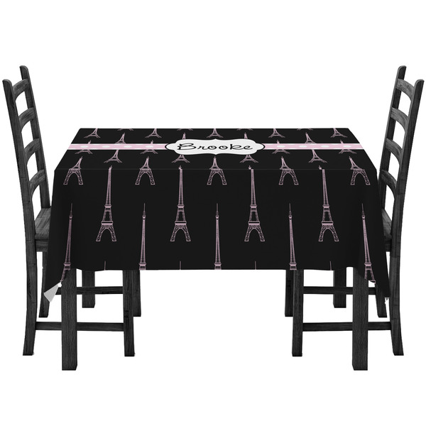 Custom Black Eiffel Tower Tablecloth (Personalized)