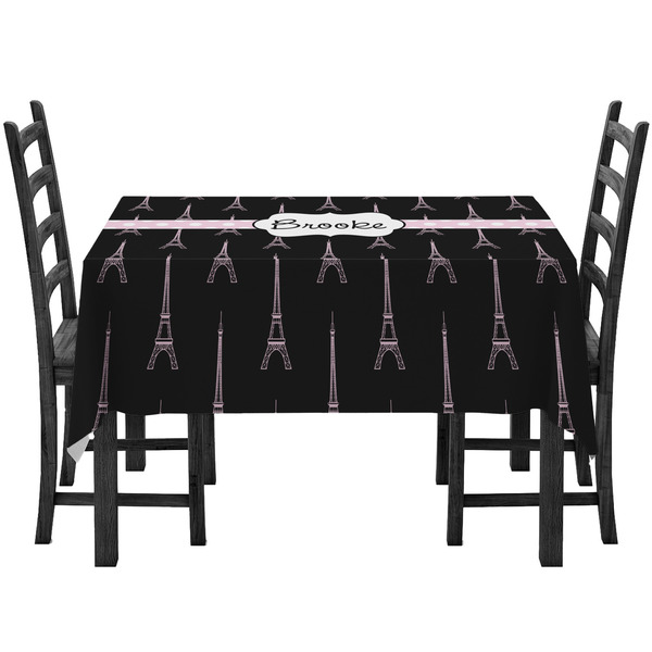 Black Eiffel Tower Rectangular Tablecloths - Side View
