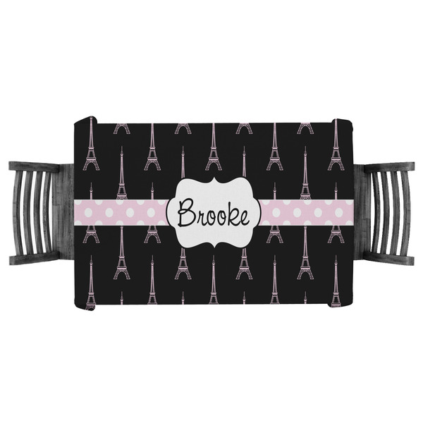 Custom Black Eiffel Tower Tablecloth - 58"x58" (Personalized)