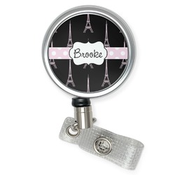 Black Eiffel Tower Retractable Badge Reel (Personalized)
