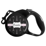 Black Eiffel Tower Retractable Dog Leash - Large (Personalized)