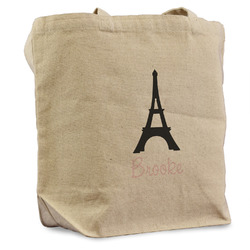 Black Eiffel Tower Reusable Cotton Grocery Bag (Personalized)
