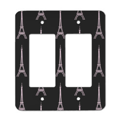 Black Eiffel Tower Rocker Style Light Switch Cover - Two Switch