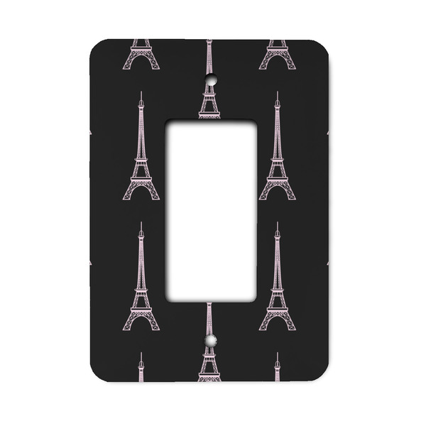 Custom Black Eiffel Tower Rocker Style Light Switch Cover - Single Switch