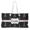 Black Eiffel Tower Large Tote Bag with Rope Handles (Personalized)