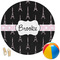 Black Eiffel Tower Round Beach Towel (Personalized)