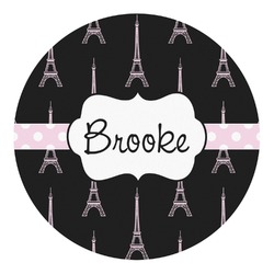Black Eiffel Tower Round Decal - XLarge (Personalized)