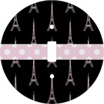 Black Eiffel Tower Round Light Switch Cover