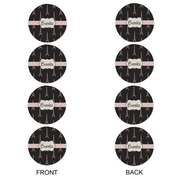 Black Eiffel Tower Round Linen Placemats - APPROVAL Set of 4 (double sided)