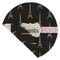 Black Eiffel Tower Round Linen Placemats - Front (folded corner double sided)