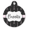 Black Eiffel Tower Round Pet ID Tag - Large (Personalized)