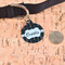 Black Eiffel Tower Round Pet ID Tag - Large - In Context
