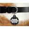 Black Eiffel Tower Round Pet Tag on Collar & Dog