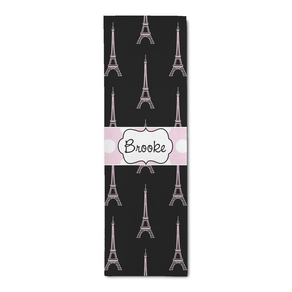 Custom Black Eiffel Tower Runner Rug - 2.5'x8' w/ Name or Text