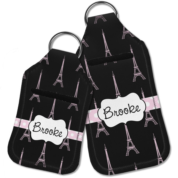 Black Eiffel Tower Sanitizer Holder Keychain - Parent Main