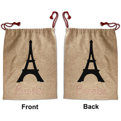 Black Eiffel Tower Santa Sack - Front & Back (Personalized)