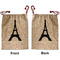 Black Eiffel Tower Santa Bag - Front and Back
