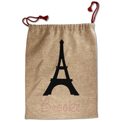 Black Eiffel Tower Santa Sack - Front (Personalized)