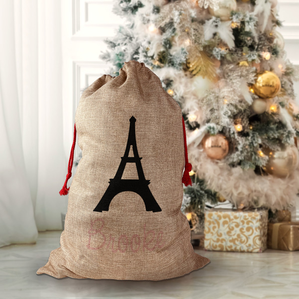 Black Eiffel Tower Santa Bag - Lifestyle
