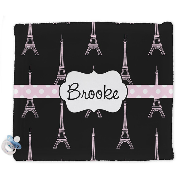 Custom Black Eiffel Tower Security Blanket (Personalized)