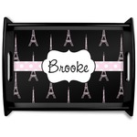 Black Eiffel Tower Black Wooden Tray - Large (Personalized)