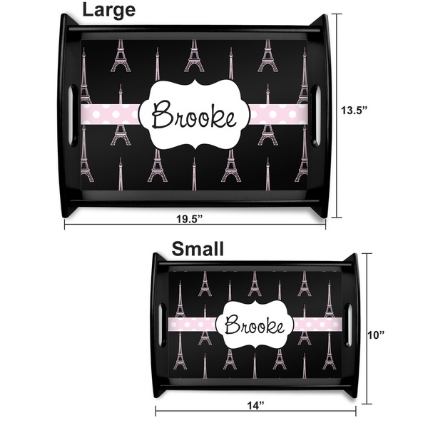 Black Eiffel Tower Serving Tray Black Sizes