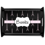 Black Eiffel Tower Black Wooden Tray - Small (Personalized)