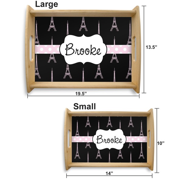 Black Eiffel Tower Serving Tray Wood Sizes