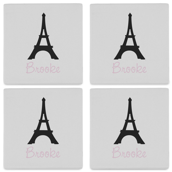 Black Eiffel Tower Set of 4 Sandstone Coasters - See All 4 View