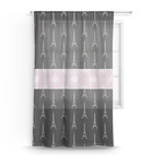 Black Eiffel Tower Sheer Curtain (Personalized)