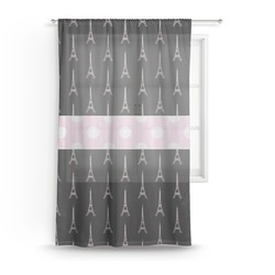 Black Eiffel Tower Sheer Curtain - 50"x84"