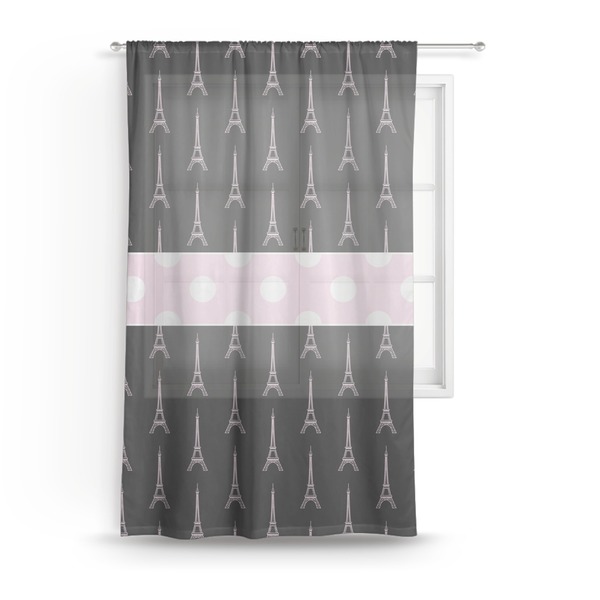 Custom Black Eiffel Tower Sheer Curtain