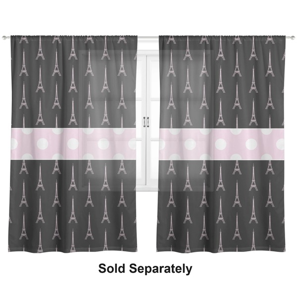 Black Eiffel Tower Sheer Curtains