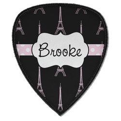 Black Eiffel Tower Iron on Shield Patch A w/ Name or Text