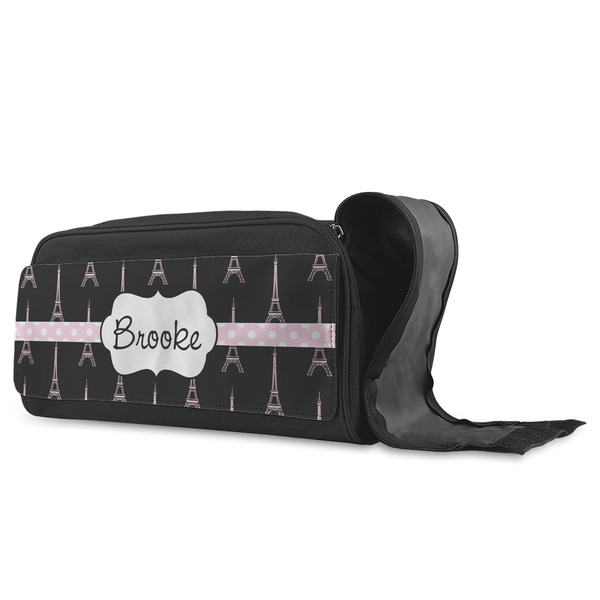 Black Eiffel Tower Shoe Bags - ANGLE (Open)