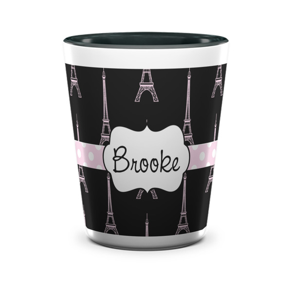 Black Eiffel Tower Shot Glass - Two Tone - FRONT