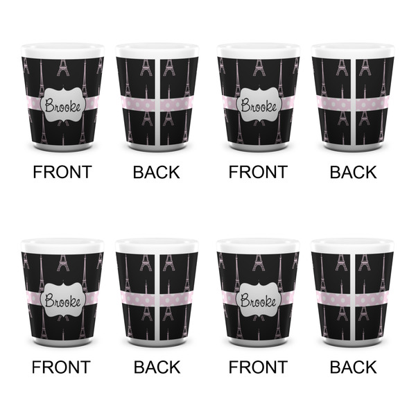 Black Eiffel Tower Shot Glass - White - Set of 4 - APPROVAL