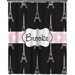 Black Eiffel Tower Extra Long Shower Curtain - 70"x84" (Personalized)