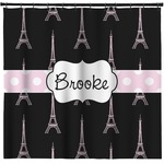 Black Eiffel Tower Shower Curtain (Personalized)