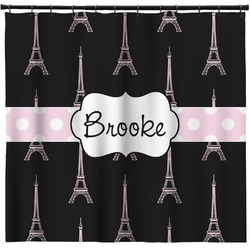 Black Eiffel Tower Shower Curtain (Personalized)