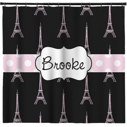 Black Eiffel Tower Shower Curtain - Custom Size (Personalized)