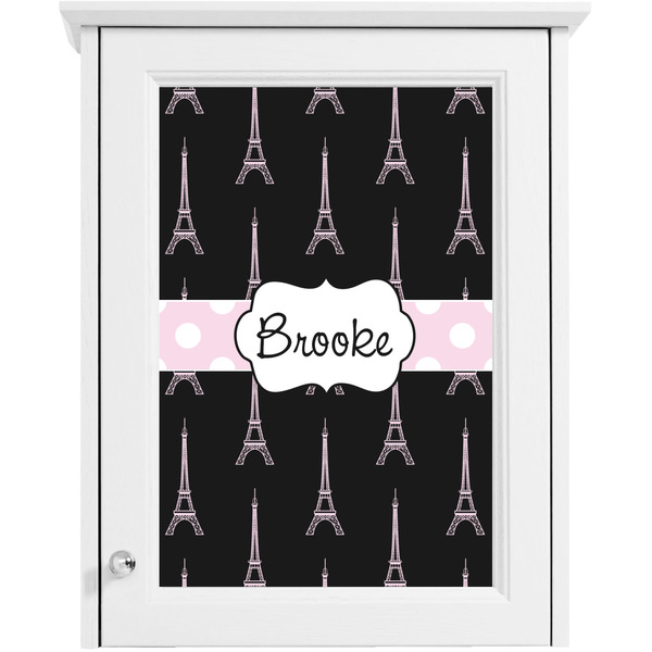 Black Eiffel Tower Single White Cabinet Decal
