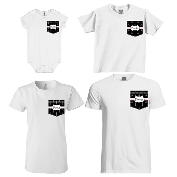 Black Eiffel Tower Sized Pockets on Various Products