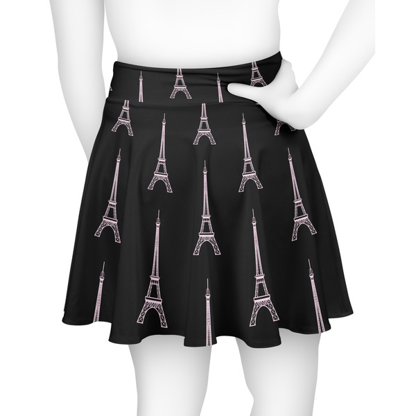 Black Eiffel Tower Skater Skirt - Back