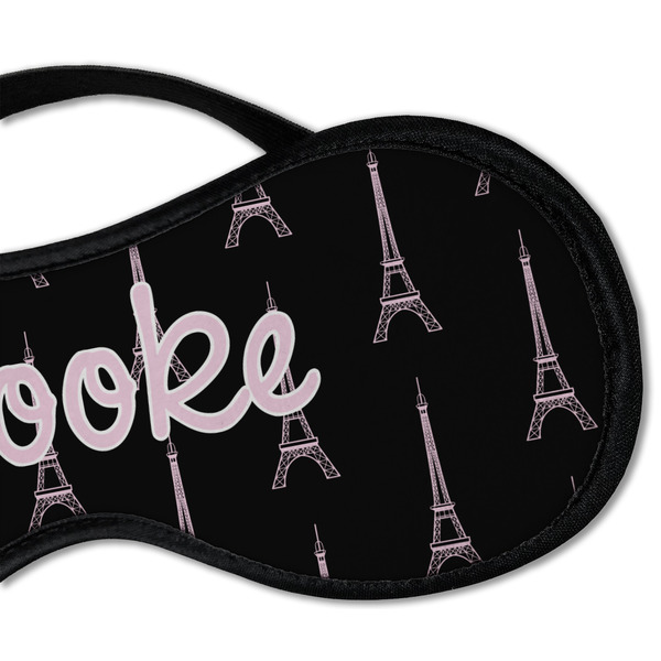 Black Eiffel Tower Sleeping Eye Mask - DETAIL Large