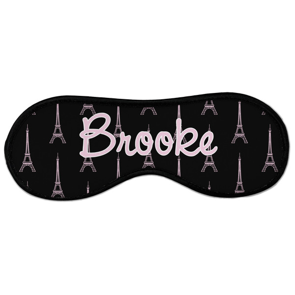 Black Eiffel Tower Sleeping Eye Mask - Front Large