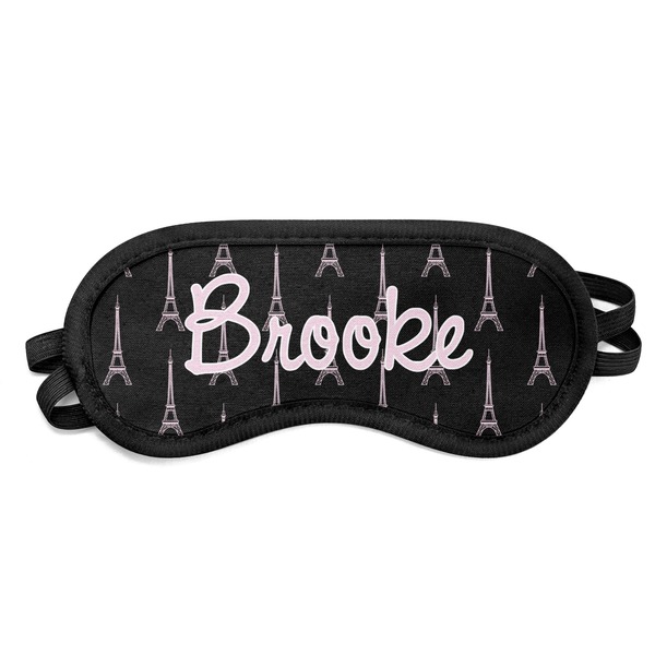 Custom Black Eiffel Tower Sleeping Eye Mask (Personalized)